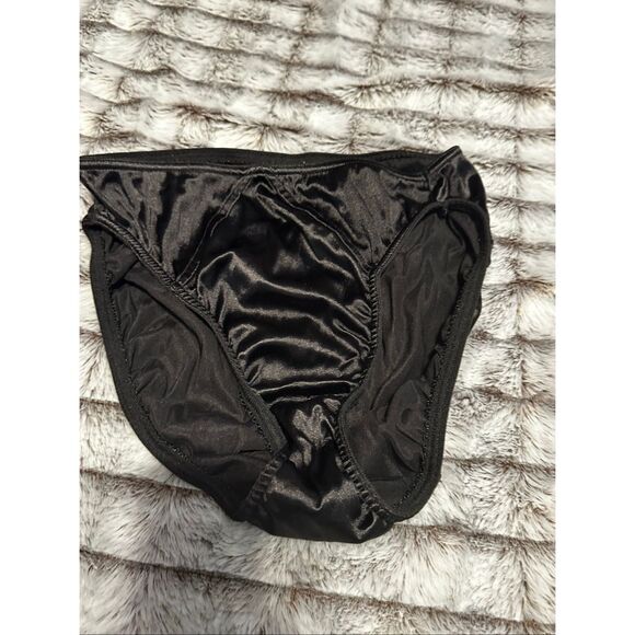 NWOT Women’s Victoria’s Secret Set of 3 Panties.  Black, Cream, and White Satin - Picture 2 of 7